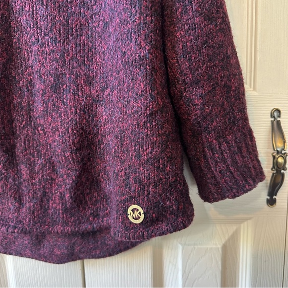 Michael Kors Women’s Size Large Alpaca Blend Turtleneck Two Tone Knit Sweater - Picture 3 of 10